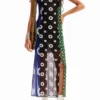 Geometric Midi Slip Dress