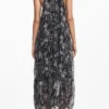 Halter Dress with Floral Illustrations