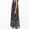 Halter Dress with Floral Illustrations
