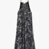 Halter Dress with Floral Illustrations