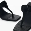 Heeled Sandal Leather Effect