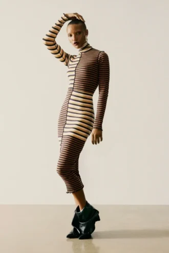 High Neck Knit Dress