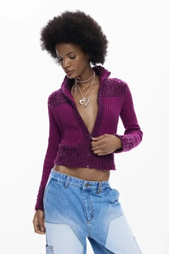 Highneck Knit Jacket