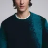 Jacquard Splatter Sweater