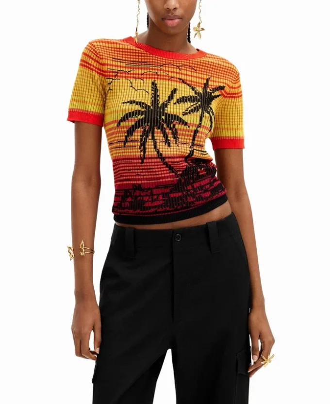 Knit Palm Tree T-Shirt