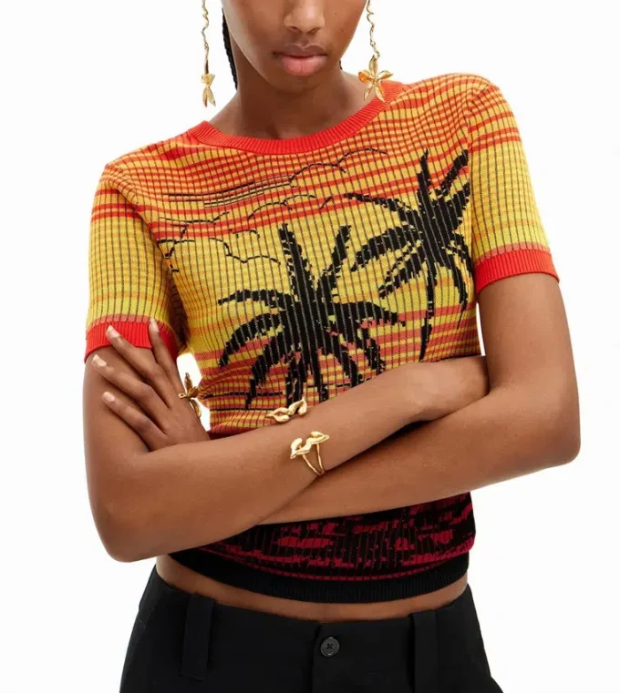 Knit Palm Tree T-Shirt