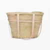 L Leather Wicker Basket
