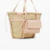 L Leather Wicker Basket