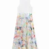 Long Combination Tulle Dress