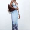 Long Denim Strappy Dress