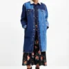 Long Padded Denim Jacket