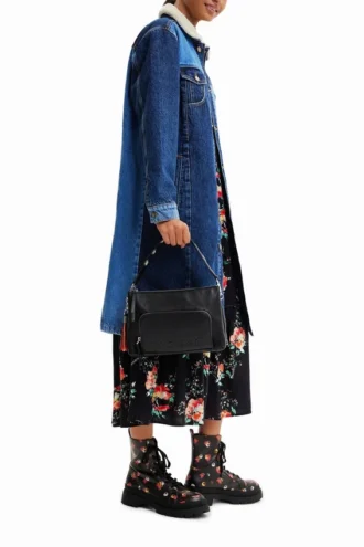 Long Padded Denim Jacket