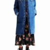 Long Padded Denim Jacket