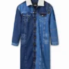 Long Padded Denim Jacket