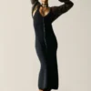 Long-Sleeved Knit Dress