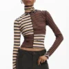 Long-Sleeved T-Shirt with High Neck