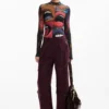 Long-Sleeved T-Shirt with High Neck