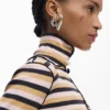Long-Sleeved T-Shirt with High Neck