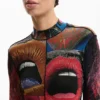 Long-Sleeved T-Shirt with High Neck