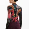 Long-Sleeved T-Shirt with High Neck