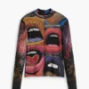 Long-Sleeved T-Shirt with High Neck