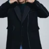 Long Striped Wool Coat