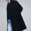 Long Striped Wool Coat