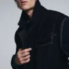 Long Striped Wool Coat