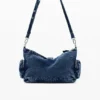Medium Denim Floral Bag