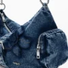 Medium Denim Floral Bag