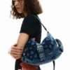 Medium Denim Floral Bag