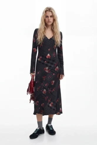 Midi Dress with Checks
