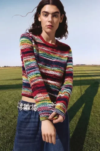 Multicolored Mottled Sweater
