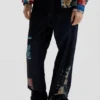 Oriental Printed Jeans