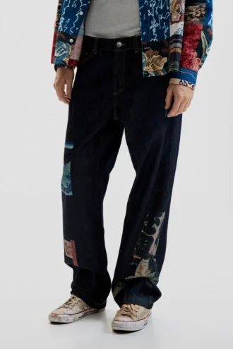 Oriental Printed Jeans