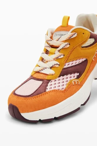 Patchwork Split Leather Running Sneakers