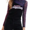 Patchwork Tulle T-Shirt with Message