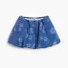 Peplum Denim Floral Skirt