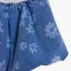 Peplum Denim Floral Skirt