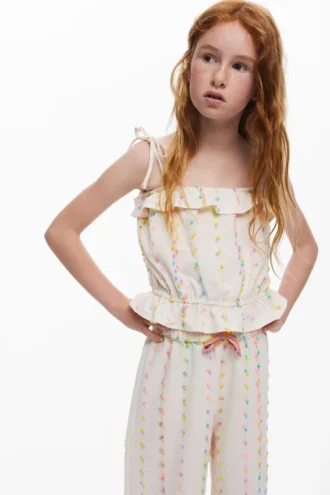 Pom-Pom Strap Top
