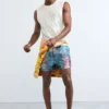 Printed Boxer Swimsuit