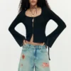 Printed Denim Bermuda