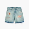 Printed Denim Bermuda