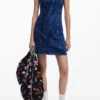 Printed Denim Dress