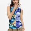 Printed Sleeveless Blouse