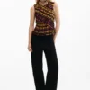 Printed Sleeveless Blouse
