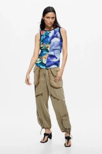 Printed Sleeveless Blouse