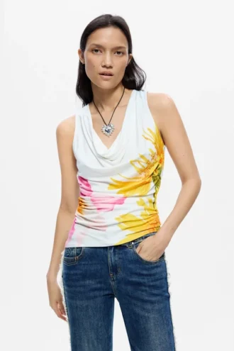 Printed Sleeveless T-Shirt