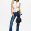 Printed Sleeveless T-Shirt