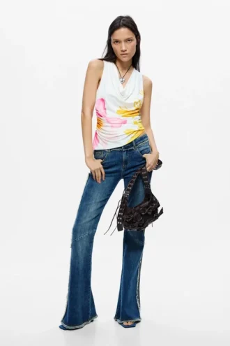 Printed Sleeveless T-Shirt
